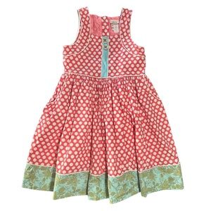 Matilda Jane Secret Fields Dress Girl size 12 Coral Polka Dot Tulle Sundress